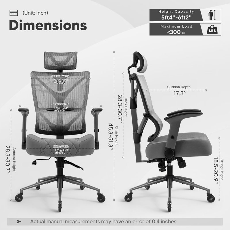 Inbox Zero Kymberlie Ergonomic Mesh Task Chair with Headrest Wayfair